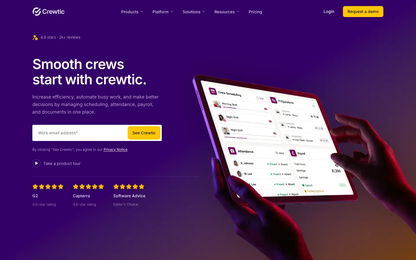 Crewtic website preview