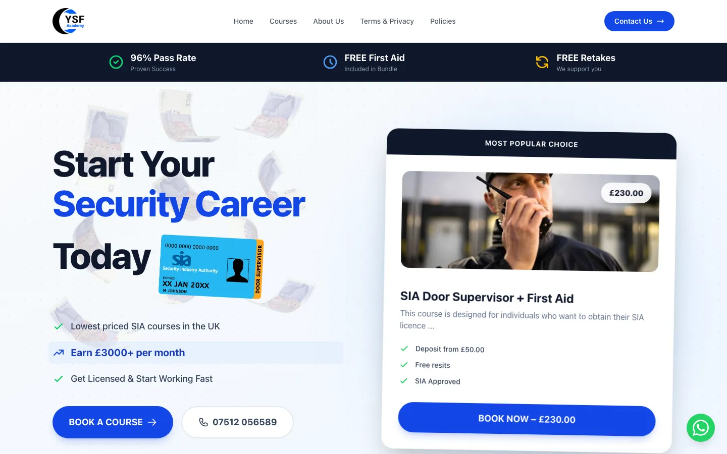 YSF Academy website preview